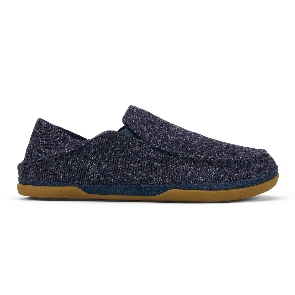 Moloā Hulu Men’s Wool Slippers - Trench Blue | Men OluKai for sale