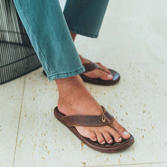 Mekila Men's Full-Grain Leather Beach Sandals - Natural | Men OluKai online