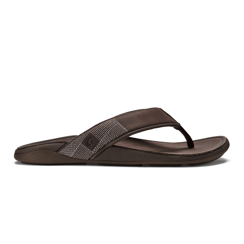 Tuahine Men's Waterproof Leather Beach Sandals - Dark Wood | Men OluKai near me
