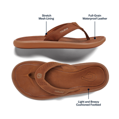 Pili Men’s Waterproof Leather Sandals - Fox | Men OluKai on sale