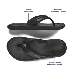 Pili Men’s Waterproof Leather Sandals - Lava Rock | Men OluKai near me