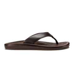 ‘Ilikai Men‘s Leather Beach Sandals - Dark Wood | Men OluKai discount