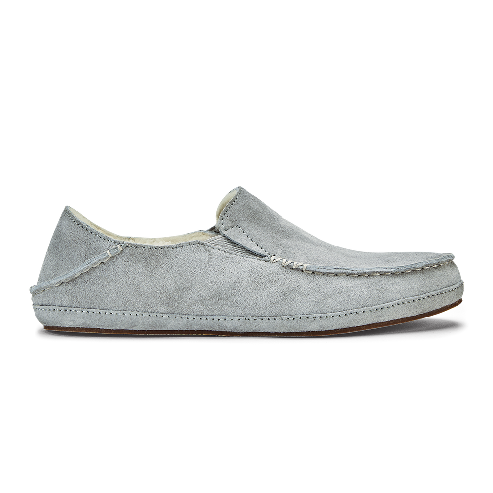 Nohea Women's Leather Slippers - Pale Grey | Women OluKai for sale