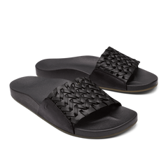 Kāmola Women’s Leather Slide Sandals - Black | Women OluKai cheap
