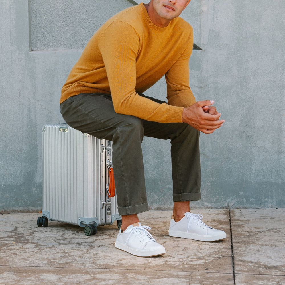 Lae‘ahi Lī ‘Ili Men's Leather Sneakers - Bright White | Men OluKai sale