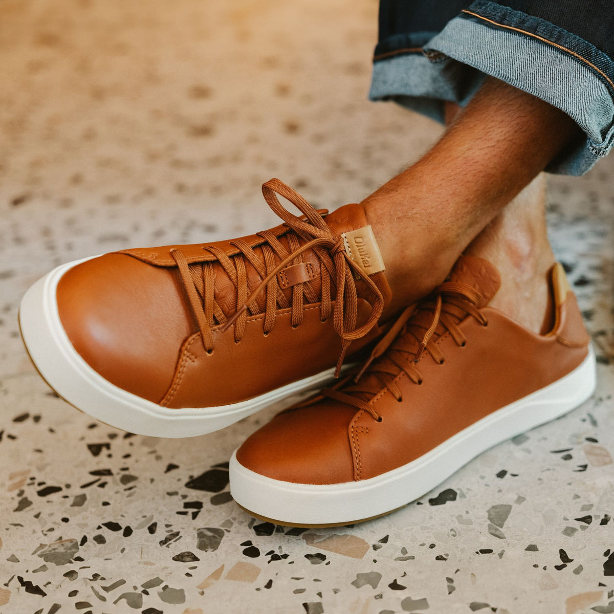 Lae‘ahi Lī ‘Ili Men's Leather Sneakers - Kukui Brown | Men OluKai cheap