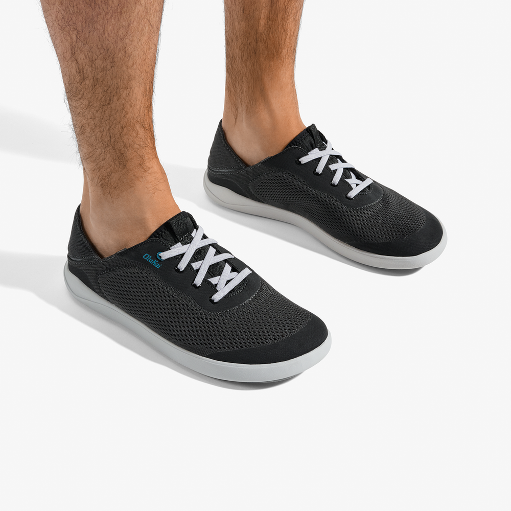 Moku Pae Men's Boat Shoes - Black / Blue Coral | Men OluKai near me