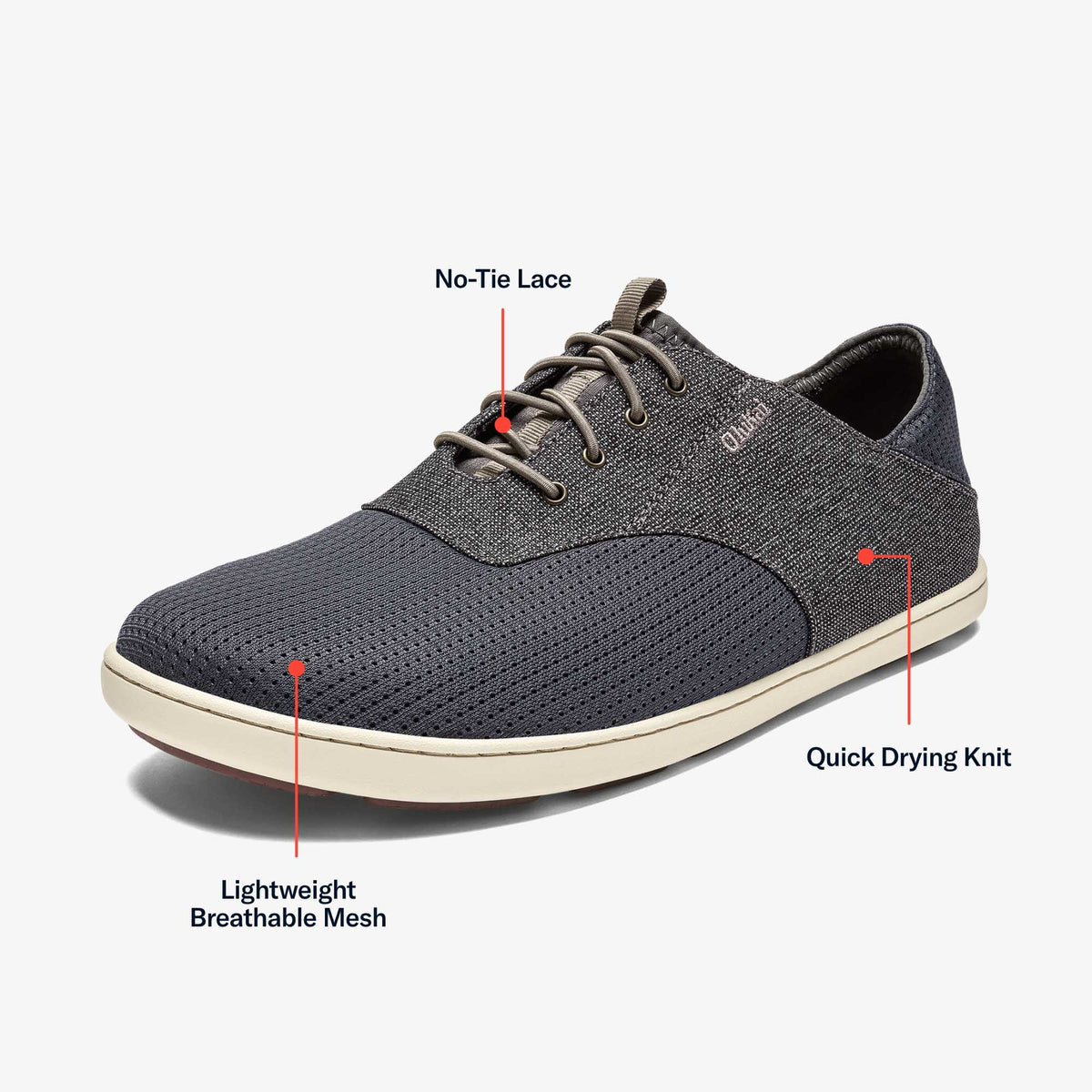 Nohea Moku Men's Boat Shoes - Charcoal / Clay | Men OluKai discount