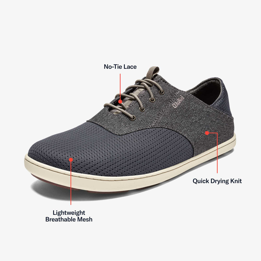 Nohea Moku Men's Boat Shoes - Charcoal / Clay | Men OluKai discount