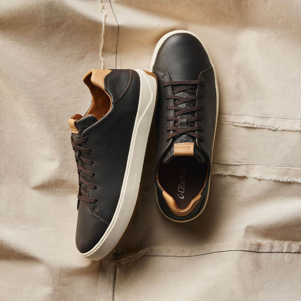 Lae‘ahi Lī ‘Ili Men's Leather Sneakers - Dark Java | Men OluKai for sale