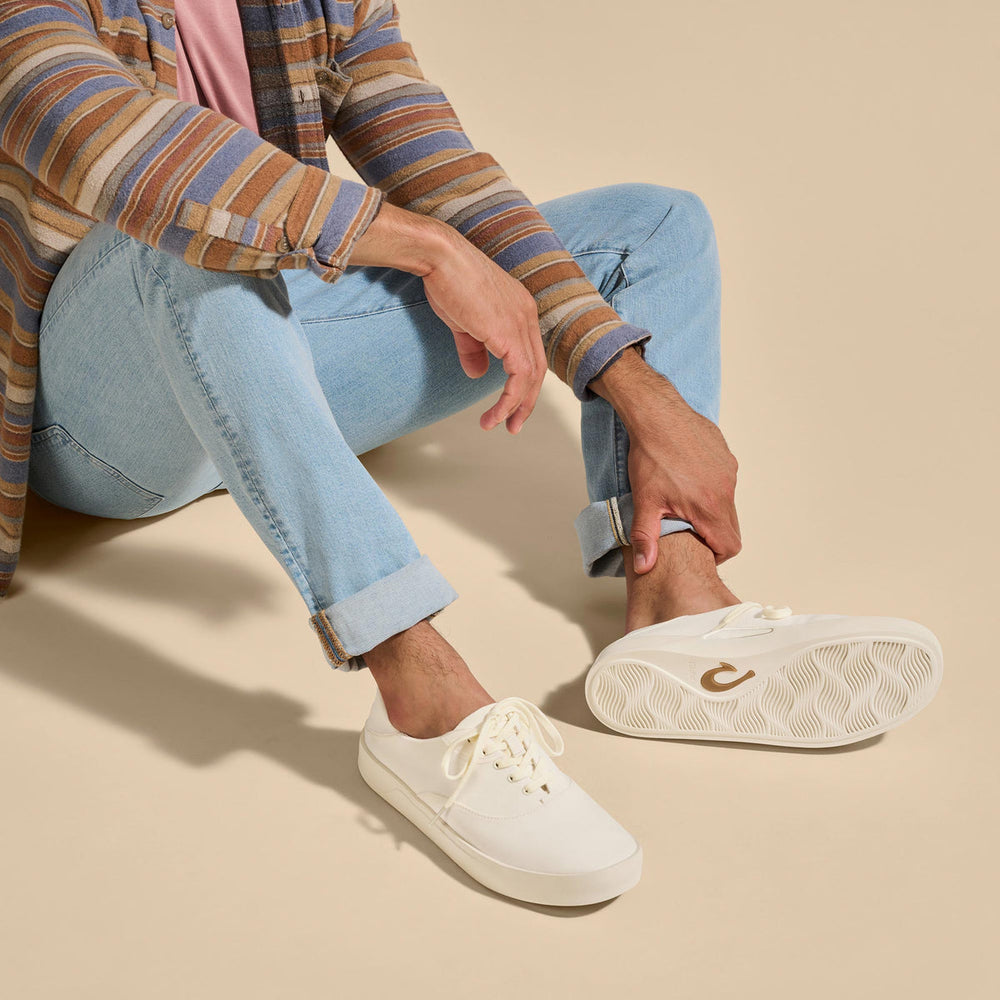 Tradewind Men’s Breathable Sneakers - Off White | Men OluKai near me