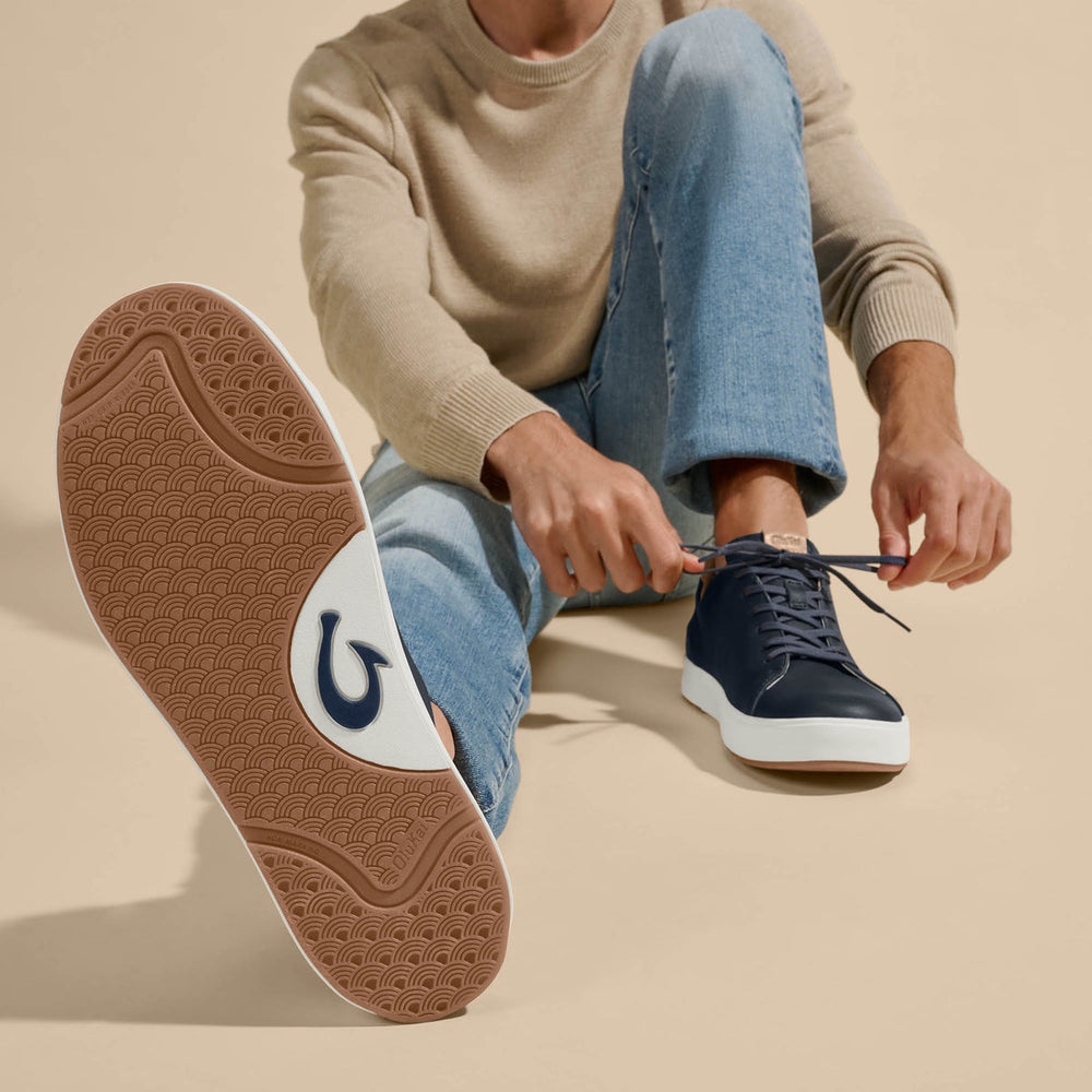Lae‘ahi Lī ‘Ili Men's Leather Sneakers - Trench Blue | Men OluKai online