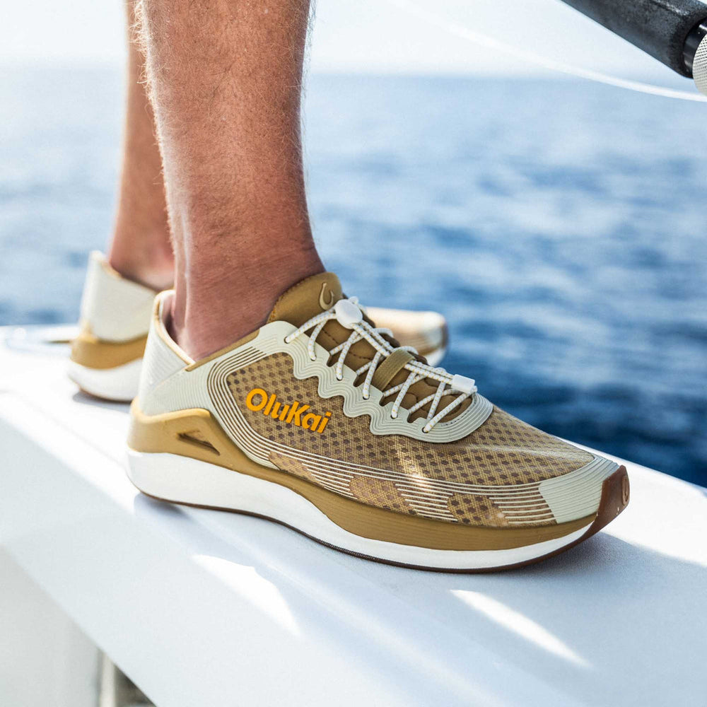 ‘Ahi Men’s Water Boat Shoes - Tan / Tapa | Men OluKai outlet