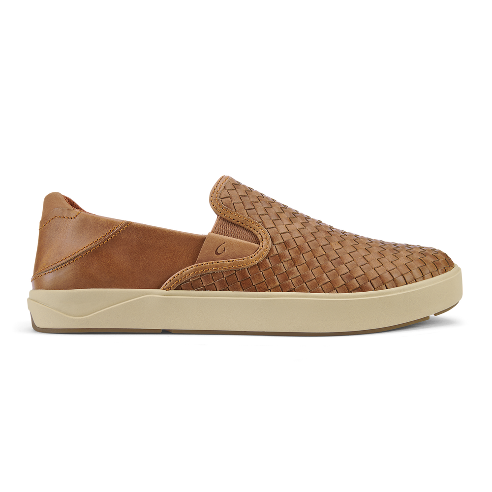 Lae‘ahi Lauhala Men's Leather Slip-On Sneakers - Fox | Men OluKai sale