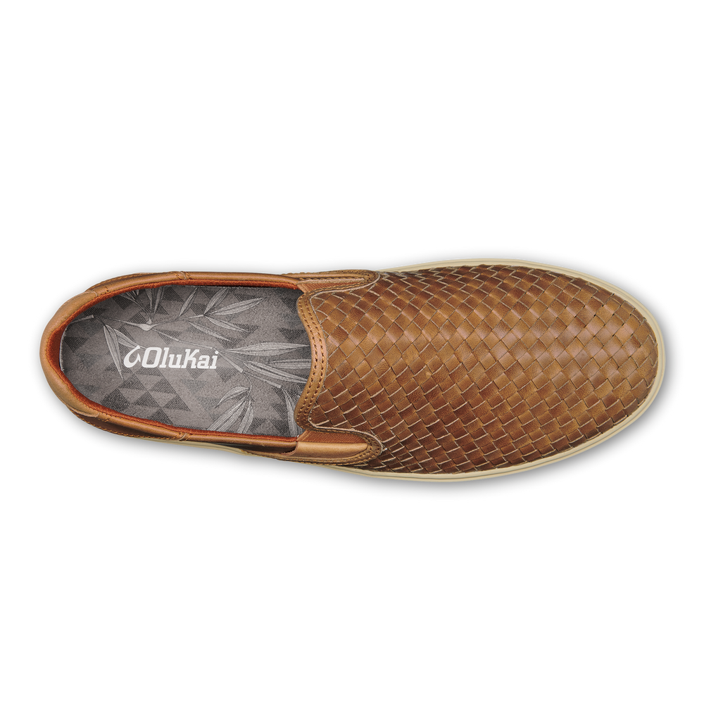 Lae‘ahi Lauhala Men's Leather Slip-On Sneakers - Fox | Men OluKai sale