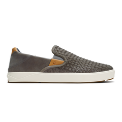 Lae‘ahi Lauhala Men's Leather Slip-On Sneakers - Ash | Men OluKai on sale