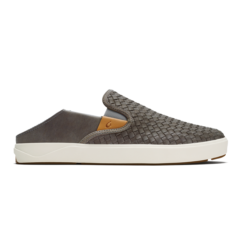 Lae‘ahi Lauhala Men's Leather Slip-On Sneakers - Ash | Men OluKai on sale