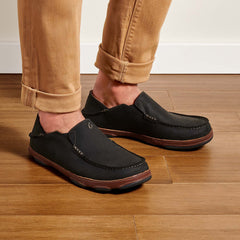 Moloā Men's Leather Slip On Shoes - Black / Toffee | Men OluKai outlet