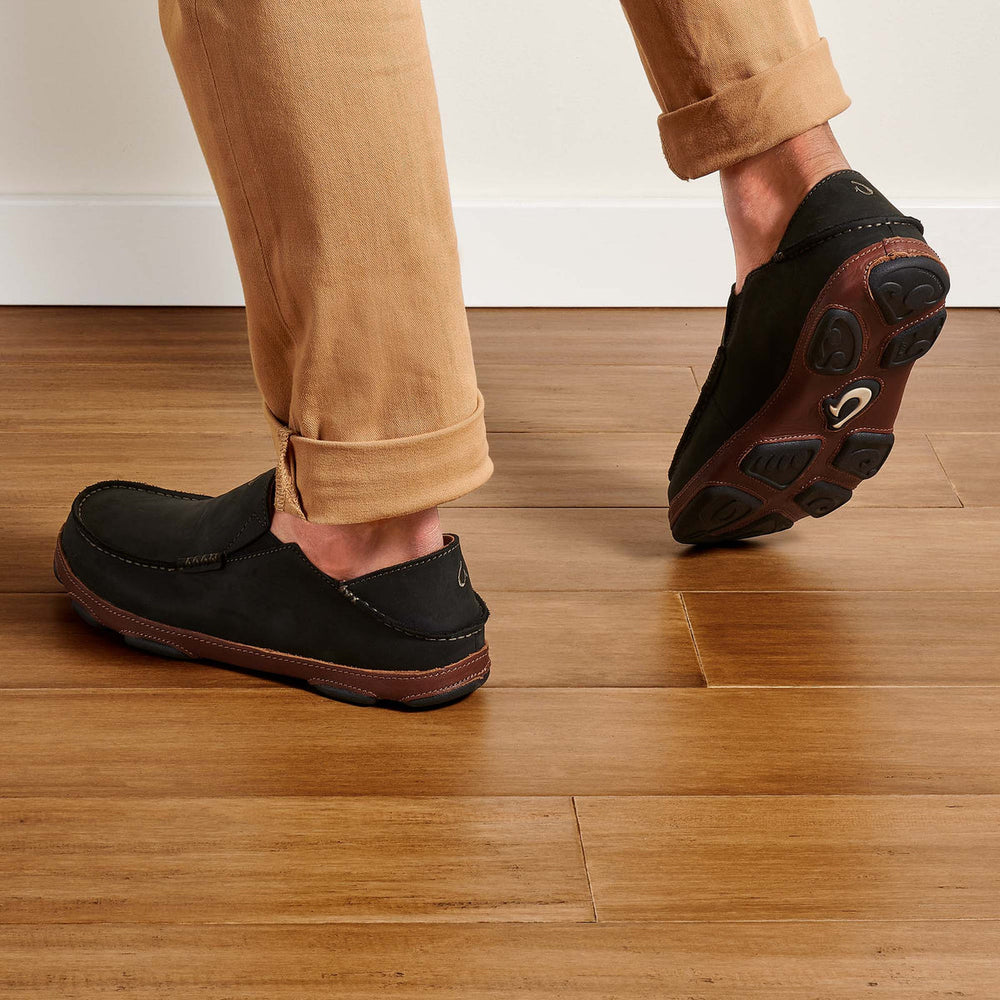 Moloā Men's Leather Slip On Shoes - Black / Toffee | Men OluKai outlet