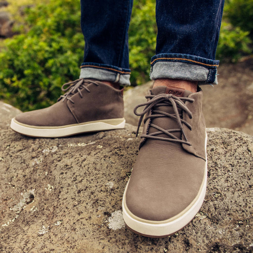 Papakū 'Ili Men’s Waterproof Leather Boots- Mustang | Men OluKai on sale
