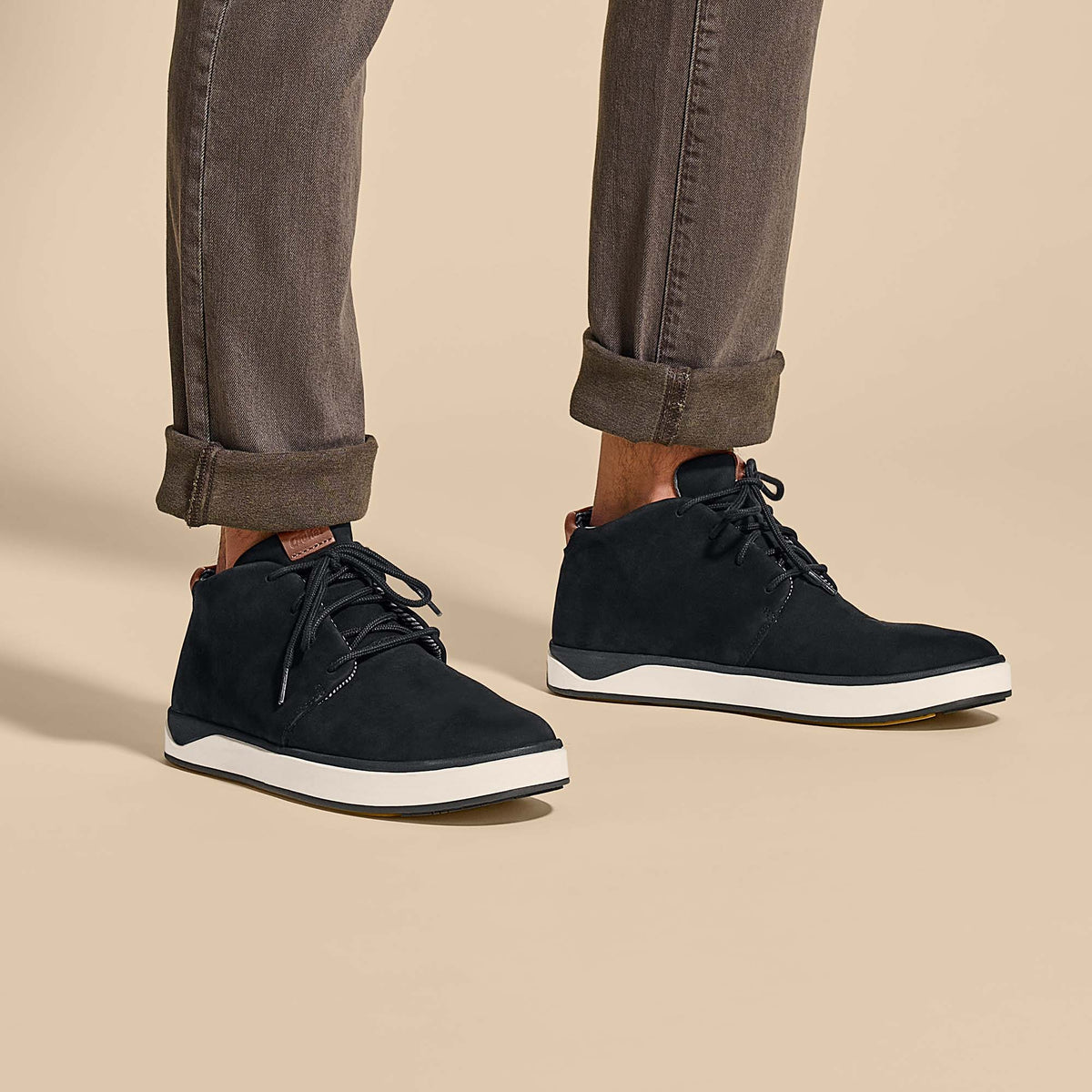 Papakū 'Ili Men’s Waterproof Leather Boots- Black | Men OluKai sale