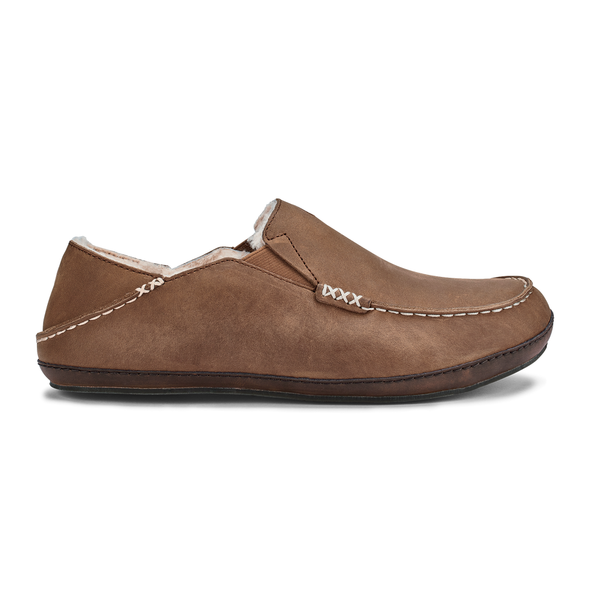 Moloā Men's Leather Slippers - Toffee / Dark Wood | Men OluKai near me