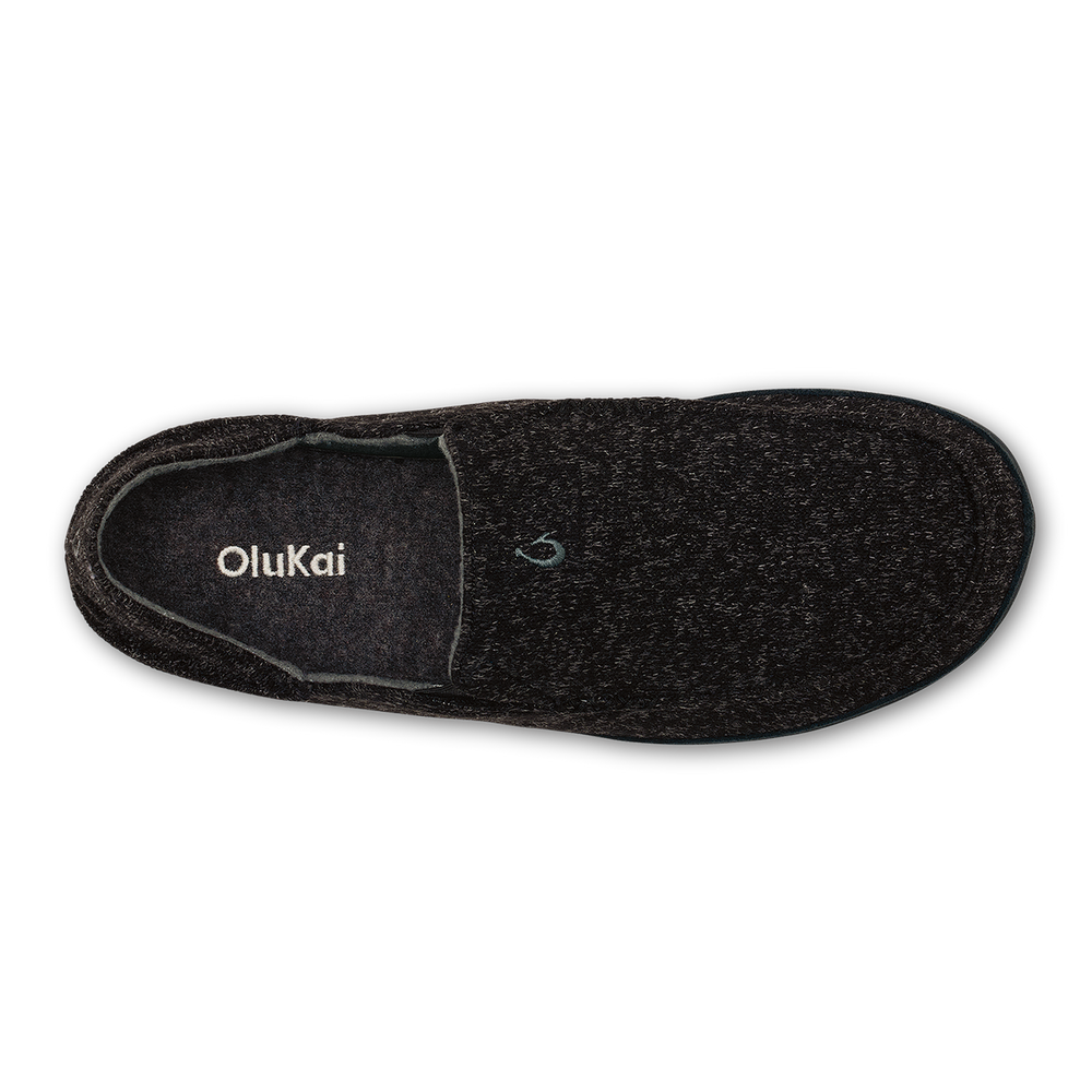 Moloā Hulu Men’s Wool Slippers - Black | Men OluKai discount