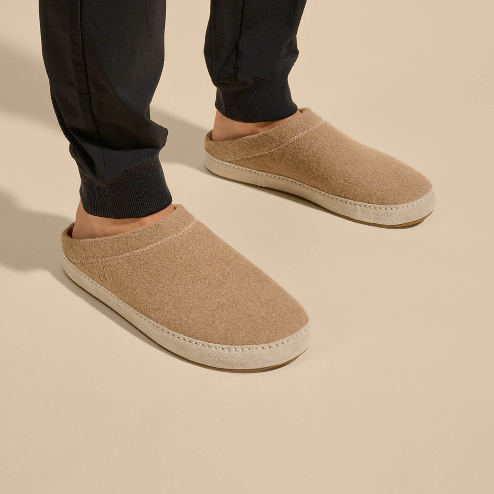 Hāmani Hulu Men’s Wool Mule Slippers - Oatmeal | Men OluKai sale