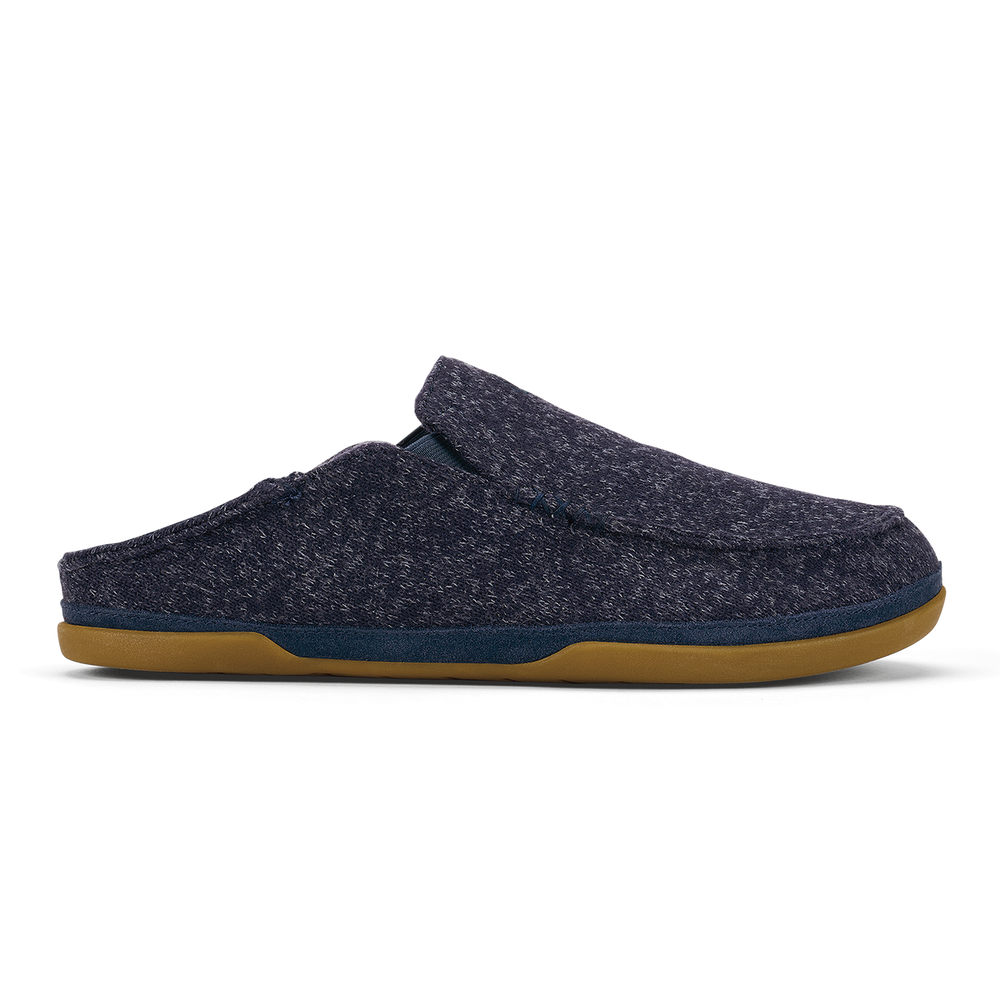 Moloā Hulu Men’s Wool Slippers - Trench Blue | Men OluKai for sale