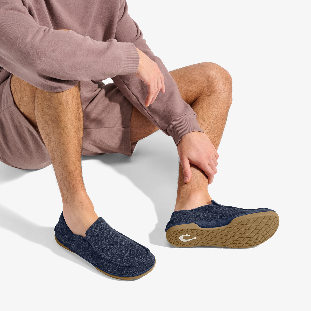 Moloā Hulu Men’s Wool Slippers - Trench Blue | Men OluKai for sale