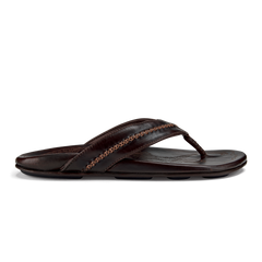 Mea Ola Men's Leather Beach Sandals - Dark Java | Men OluKai outlet