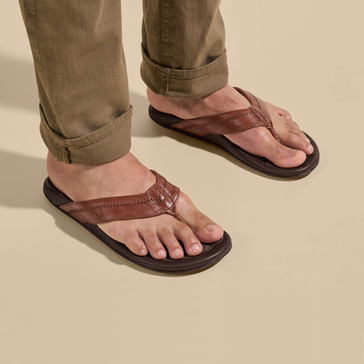 Hiapo - Rum / Dark Wood Men’s Leather Beach Sandals | Men OluKai for sale