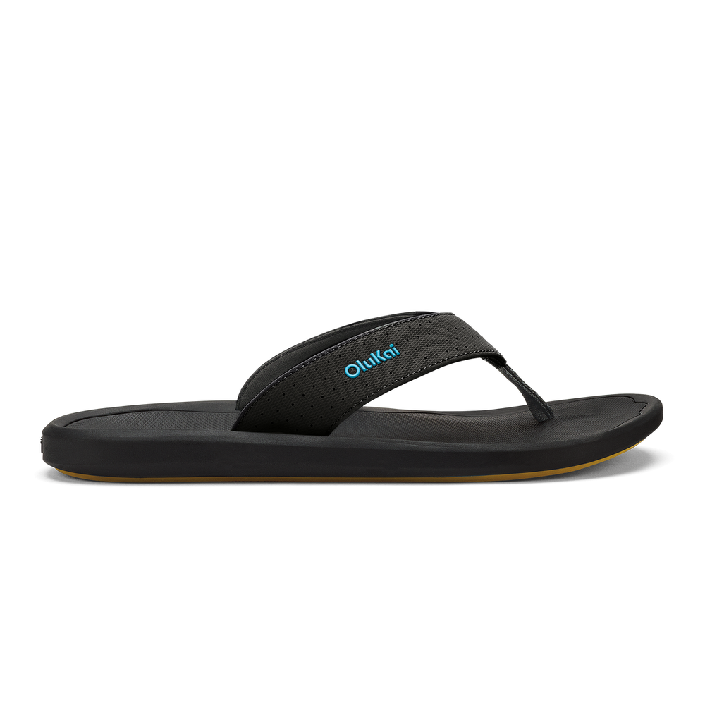 Ki‘i Men’s Water Ready Beach Sandals - Lava Rock / Bold Blue | Men OluKai discount