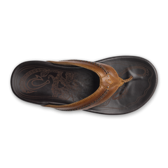 Mea Ola Men's Leather Sandals - Tan / Dark Java | Men OluKai for sale