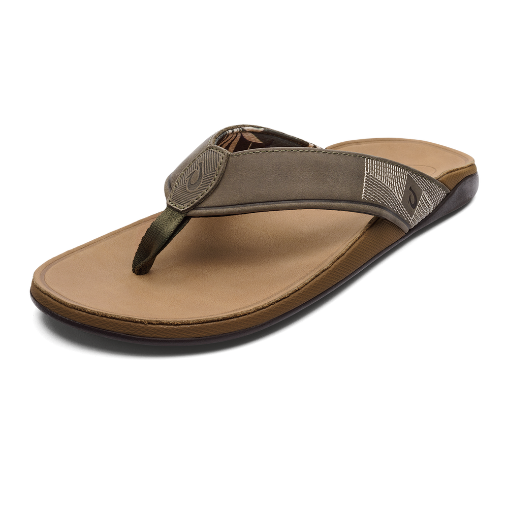 Tuahine Men's Waterproof Leather Beach Sandals - Hunter | Men OluKai online