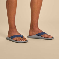 Ulele Men's Beach Sandals - Blue Depth / Charcoal | Men OluKai discount
