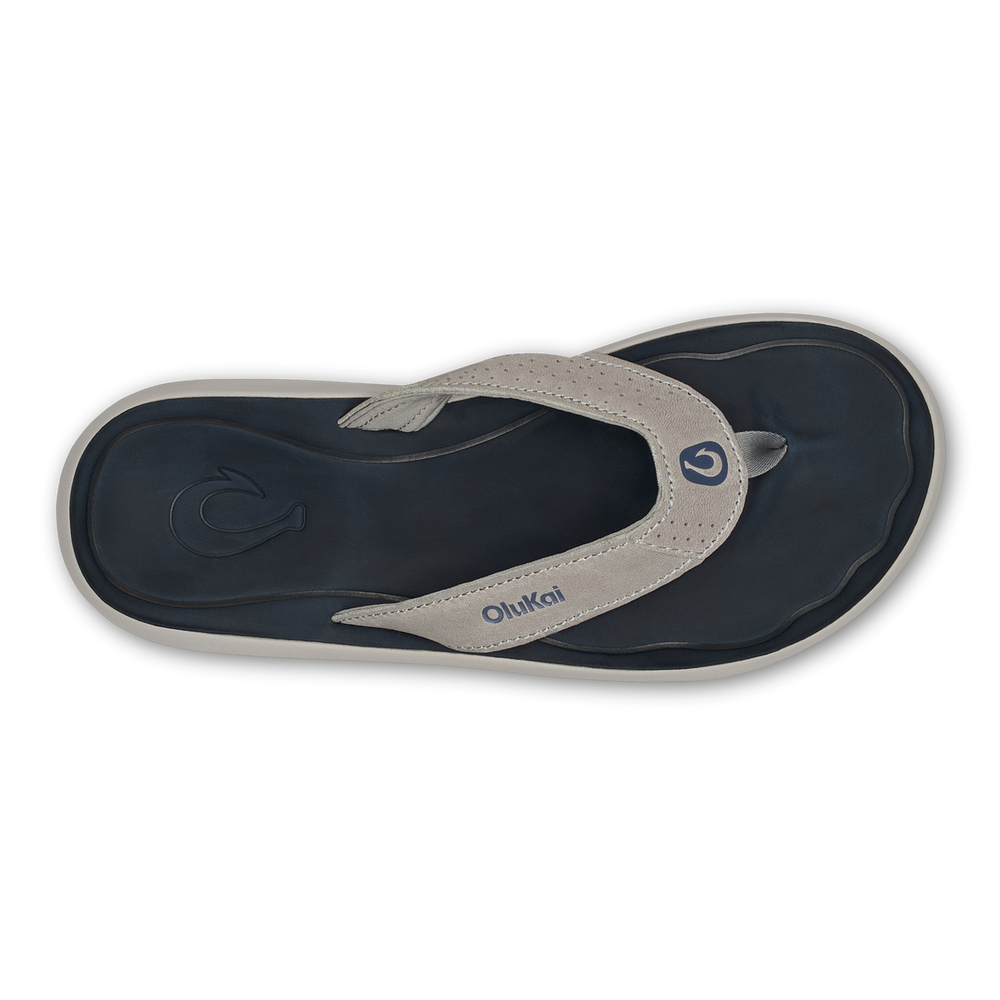 Pili Men’s Waterproof Leather Sandals - Ash / Mood Indigo | Men OluKai outlet