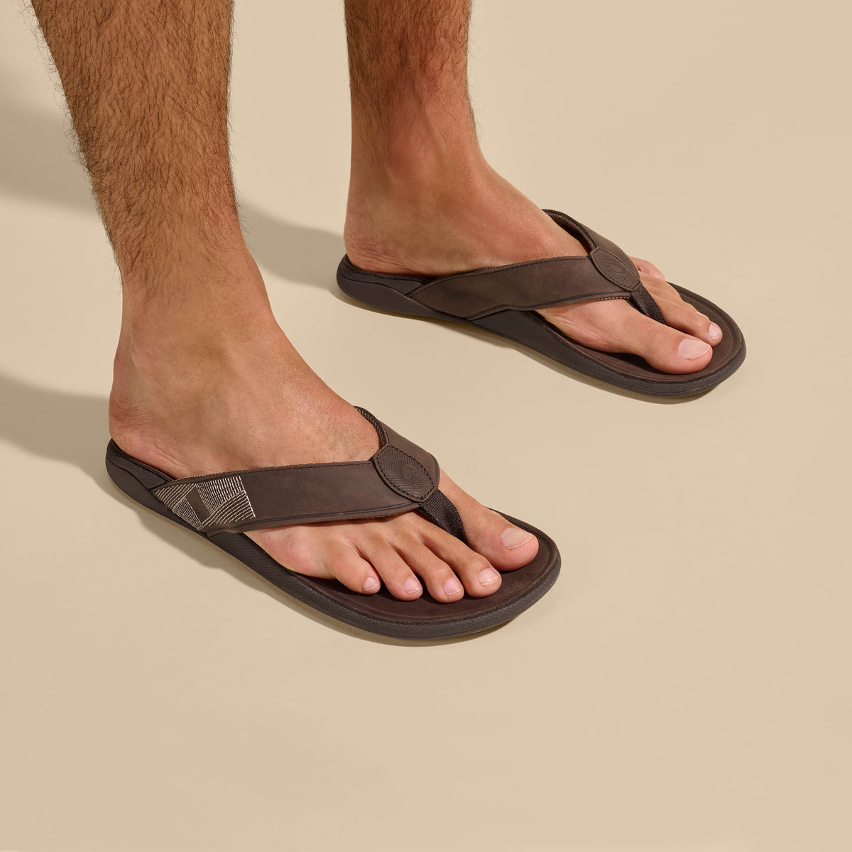 Tuahine Men's Waterproof Leather Beach Sandals - Dark Wood | Men OluKai near me