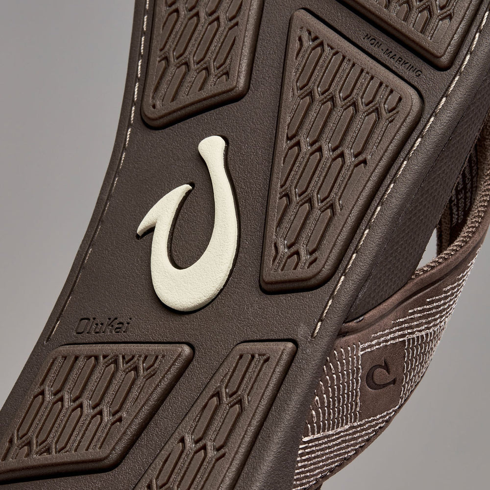 Tuahine Men's Waterproof Leather Beach Sandals - Dark Wood | Men OluKai near me