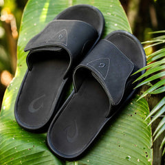Nalu Slide Men's Beach Slide Sandals - Black | Men OluKai online