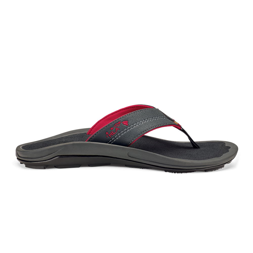 Kīpī Men’s Comfortable Beach Sandals - Dark Shadow | Men OluKai outlet