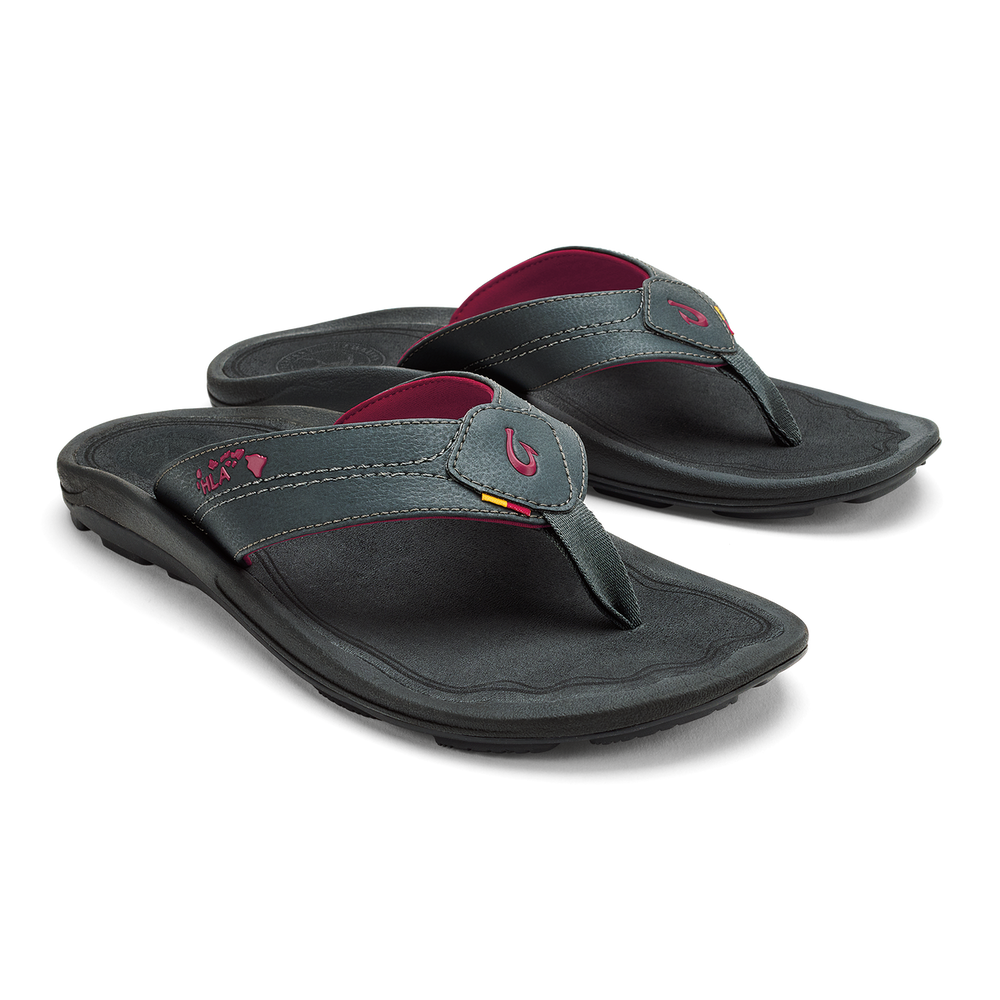 Kīpī Men’s Comfortable Beach Sandals - Dark Shadow | Men OluKai outlet
