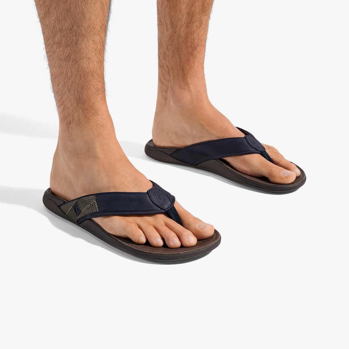 Tuahine Men's Waterproof Leather Beach Sandals - Trench Blue | Men OluKai on sale