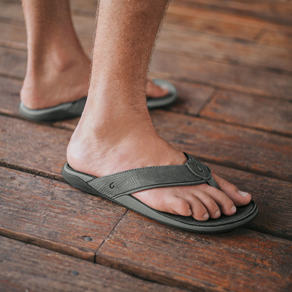 Tuahine Men's Waterproof Leather Beach Sandals - Lagoon | Men OluKai cheap