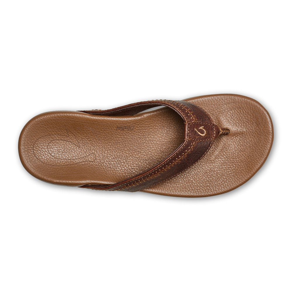 Hiapo -Dark Java / Toffee Men’s Leather Beach Sandals | Men OluKai for sale