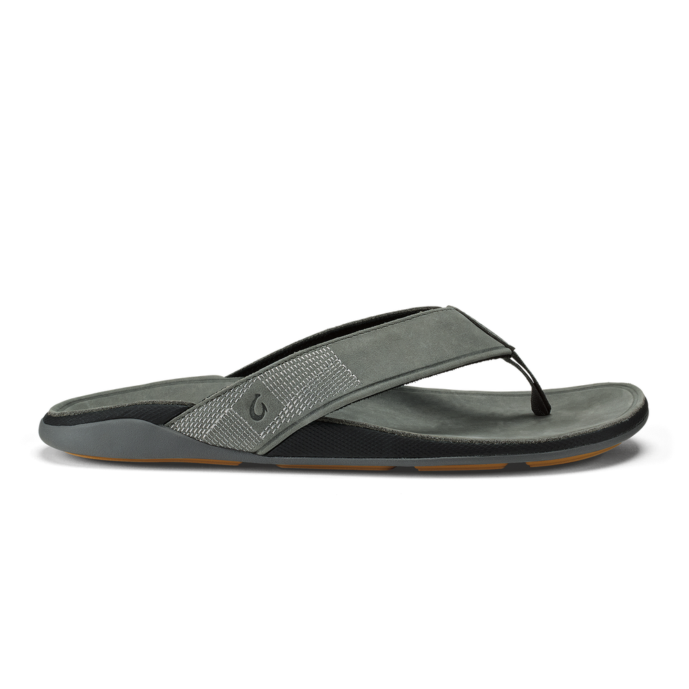 Tuahine Men's Waterproof Leather Beach Sandals - Rock | Men OluKai near me