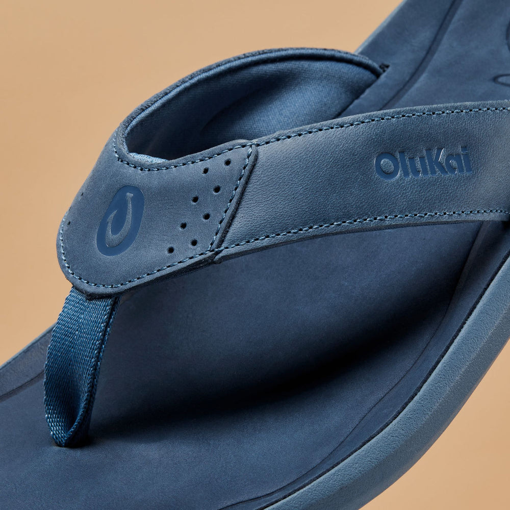 Pili Men’s Waterproof Leather Sandals - Blue Fog / Coastal Blue | Men OluKai online