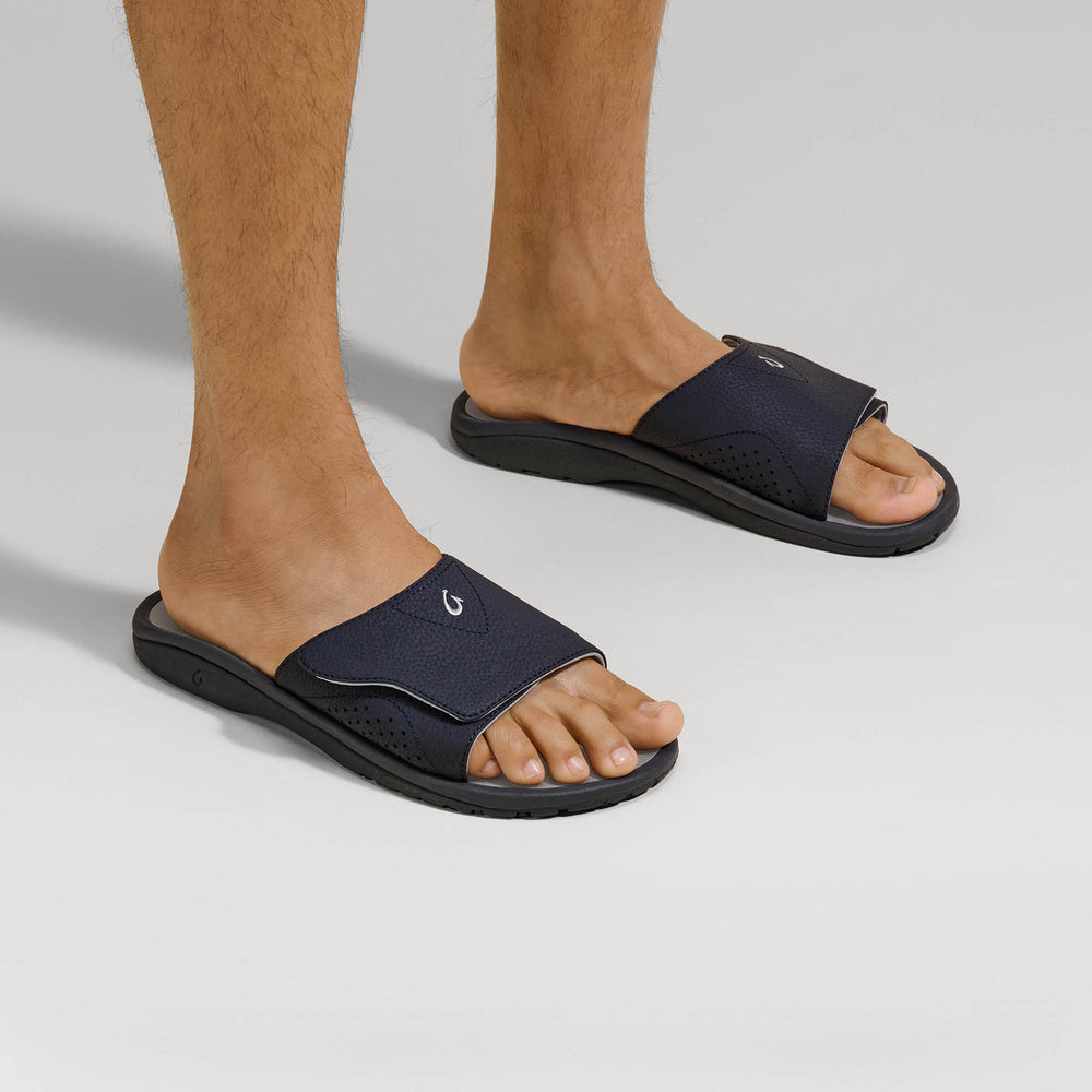 OluKai Nalu Slide - Trench Blue / Charcoal | Men's Sandals | Men OluKai discount