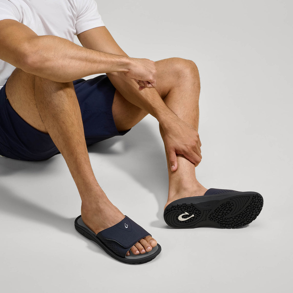 OluKai Nalu Slide - Trench Blue / Charcoal | Men's Sandals | Men OluKai discount
