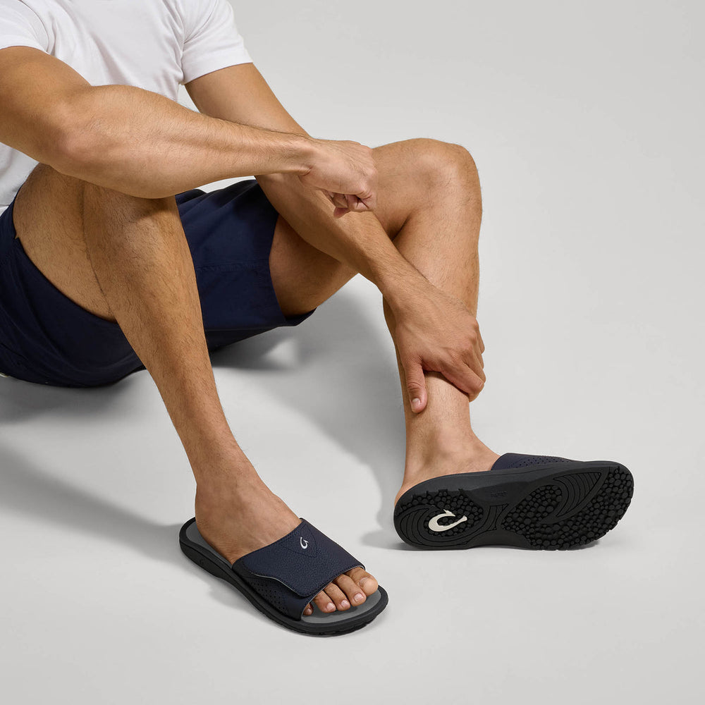 OluKai Nalu Slide - Trench Blue / Charcoal | Men's Sandals | Men OluKai discount